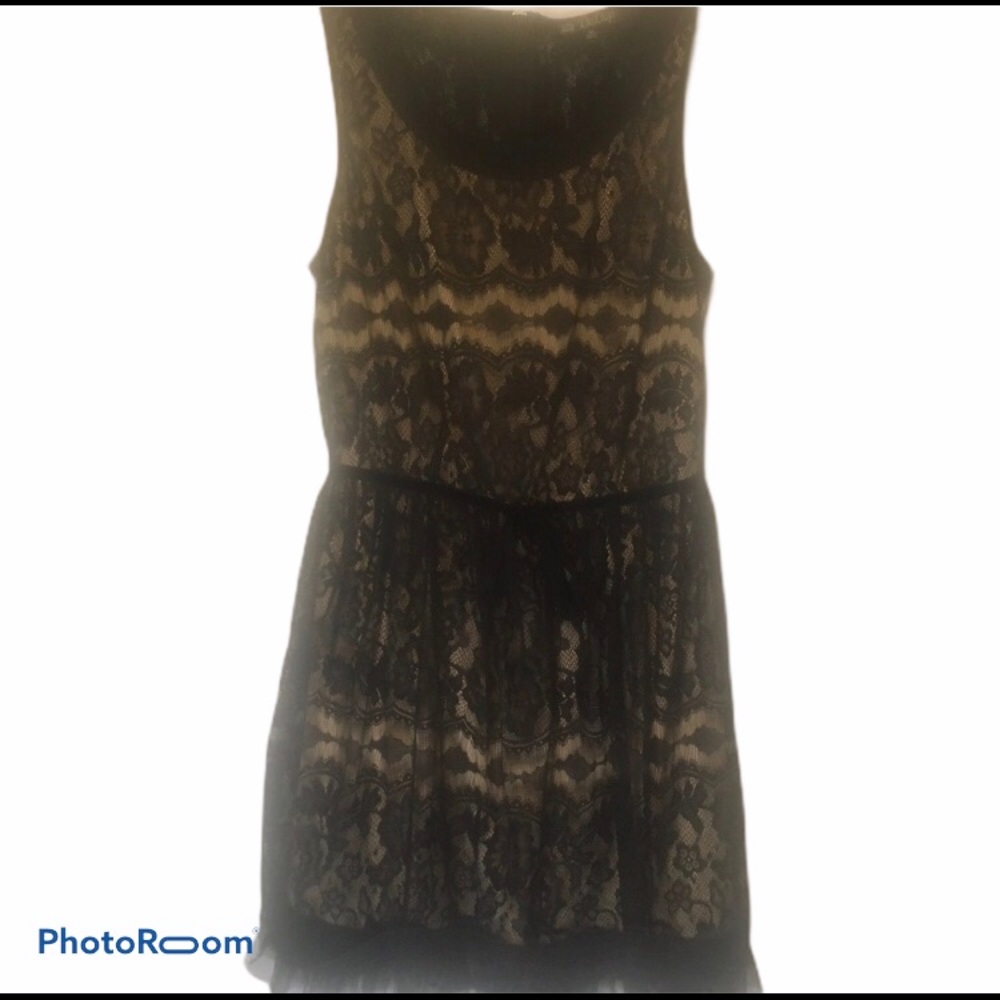 BeBop Black & Cream Lace Dress Sleeveless Med